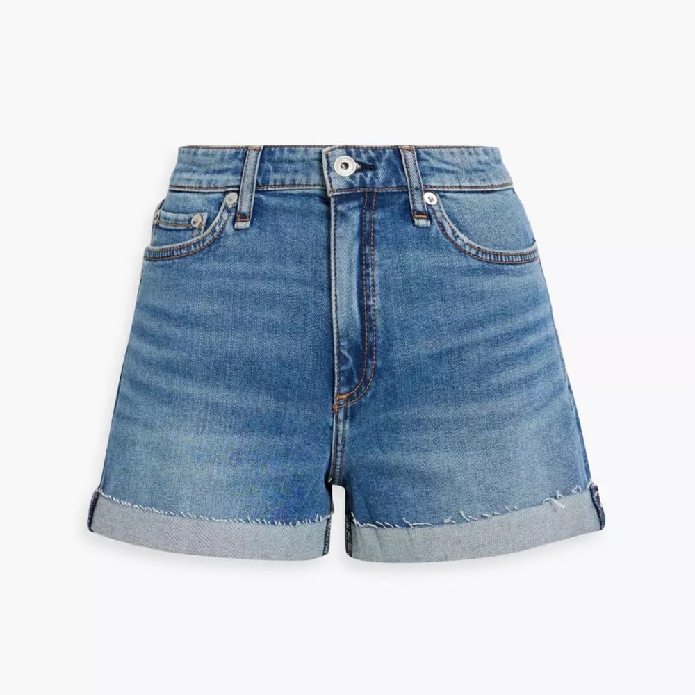 Rag & Bone Nina High Rise Short Blue Denim Shorts in Color Balboa US 25 ($165)